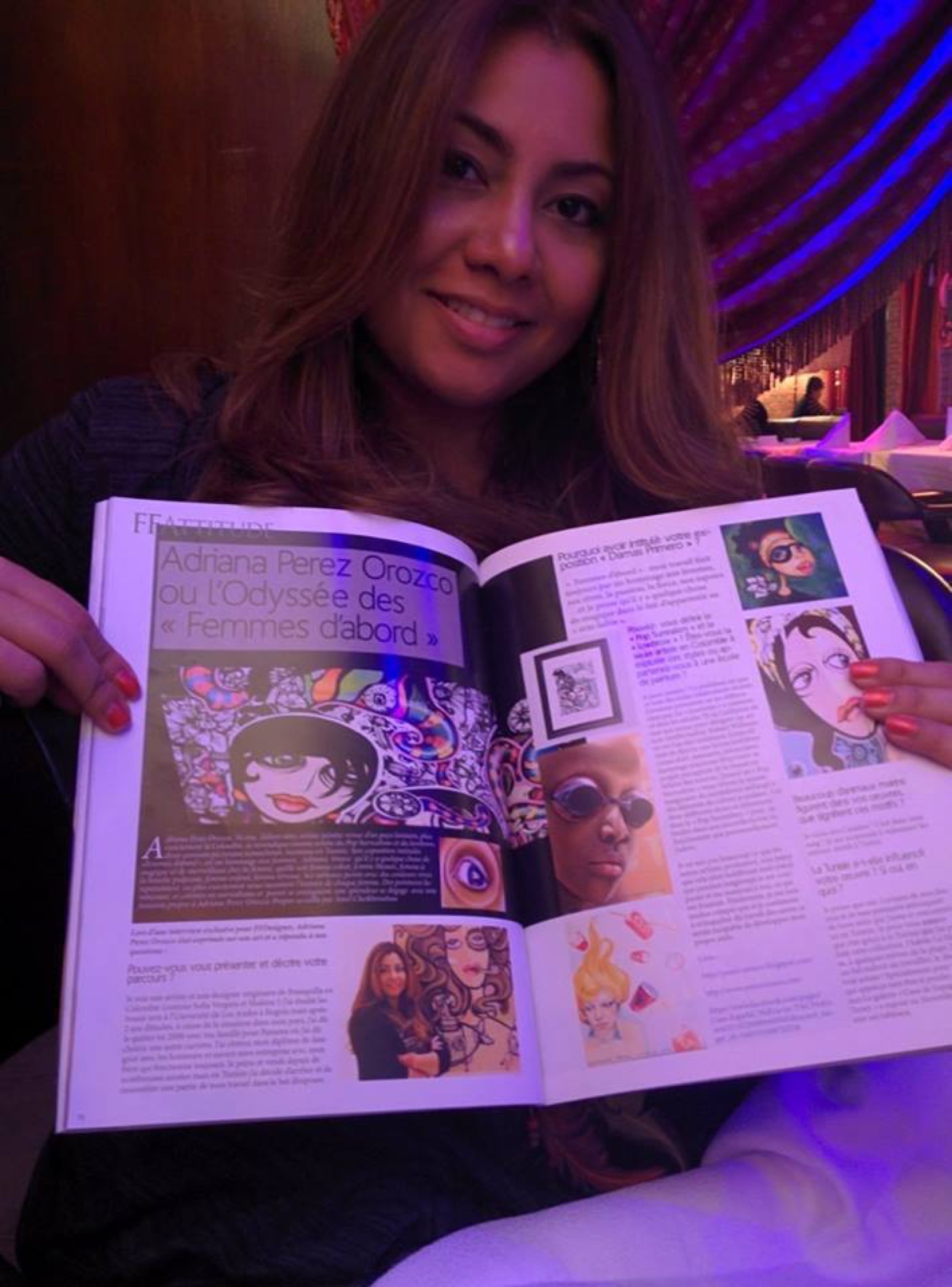 Adriana Pérez Orozco presenting her FFDesigner magazine feature