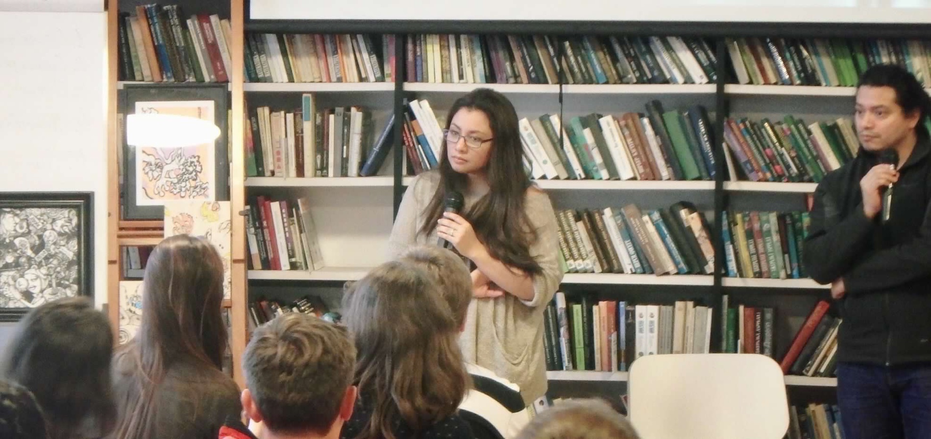 Adriana Pérez Orozco as an art panelist at ESP Club in Moscow, Russia