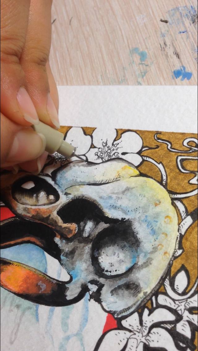 Drawing details by hand, selected moment 2