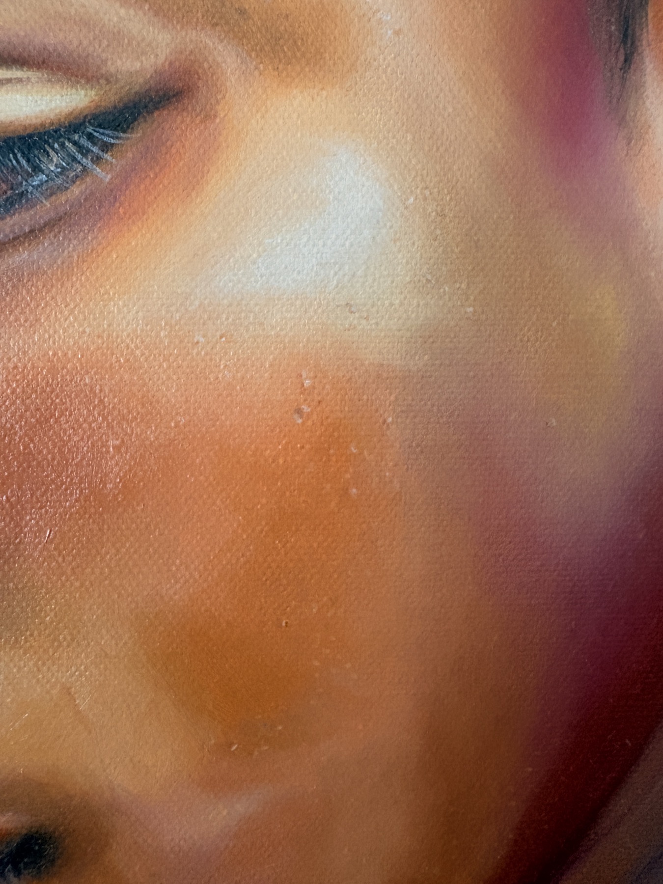 Detail from Rooted showing the eye and painted light